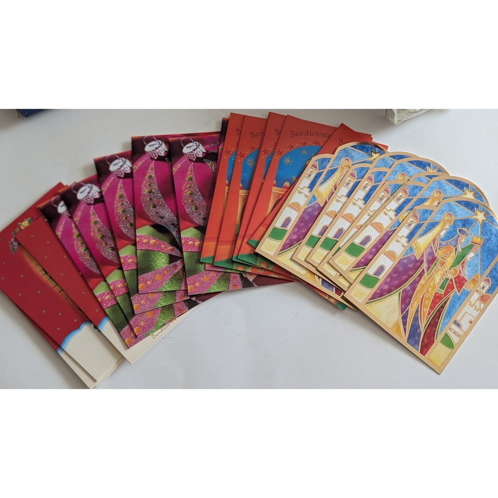 OneWorld Hispanic Christmas Cards 24 Count Assorted Spanish Bendiciones Navidad
